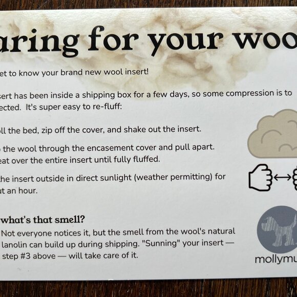 Molly Mutt Wool-filled Crate Pad Insert for 36 inch crate (or dog bed) - Picture 10 of 10